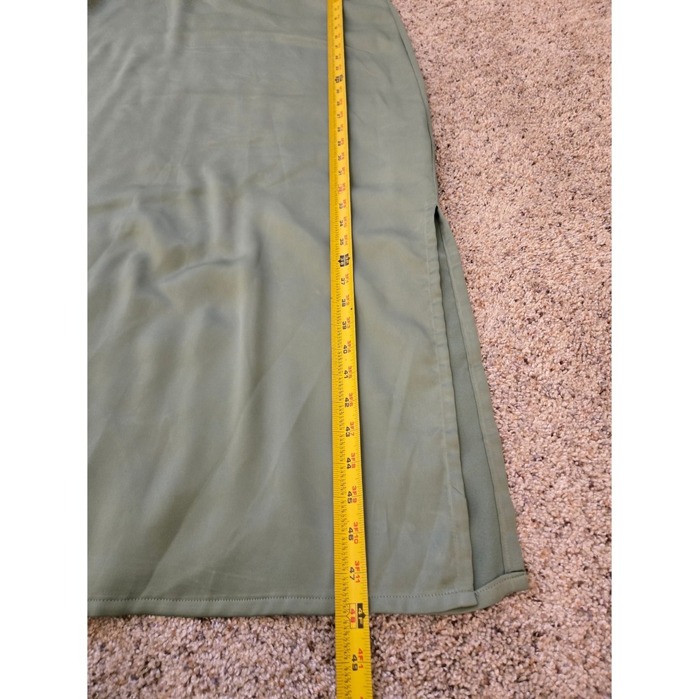 JJXX Sage Green Satin Midi Slip Dress V-Neck Adjustable Straps Size L - Picture 5 of 11
